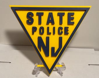 New Jersey State Police 3D Embossed Plaque: First Responder Wall Art