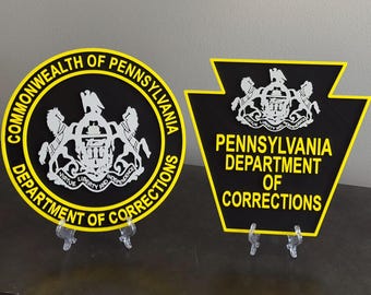 Pennsylvania Department Of Corrections 3D Embossed Display Plaque  First Responder Wall Art PA DOC
