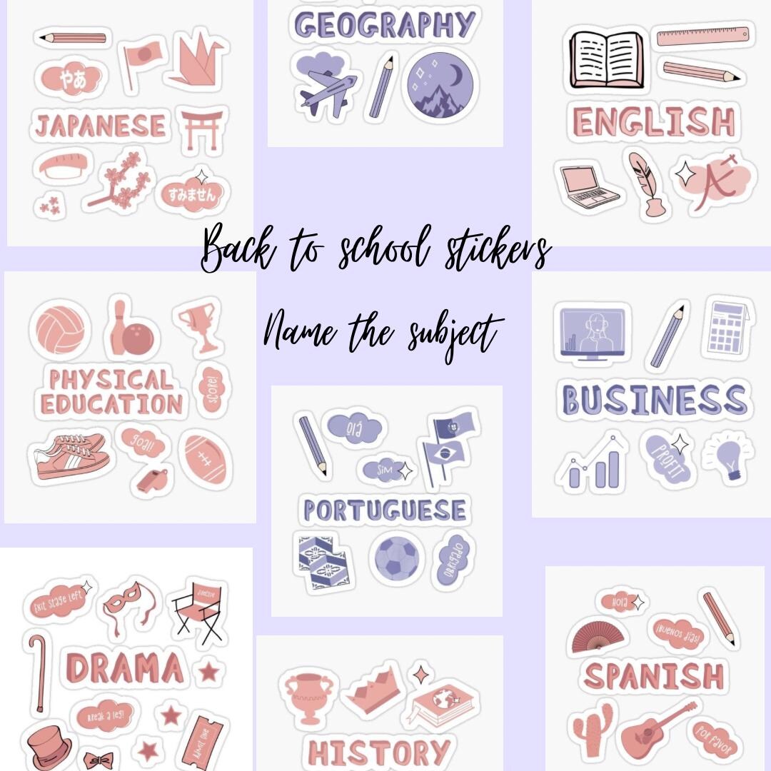 Back to School Stickers Name the Subject and Make Study Funny - Etsy