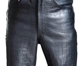 Handmade Mens Black Leather Pants