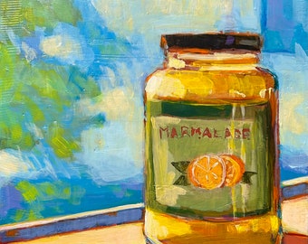 Marmalade - Original Acrylic Oil Encaustic Still Life - 8”x 8”