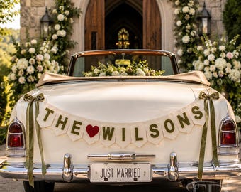 Custom Last Name Wedding Banner, Romantice Ceremony Reception Banner,Wedding Sweetheart Table Signs