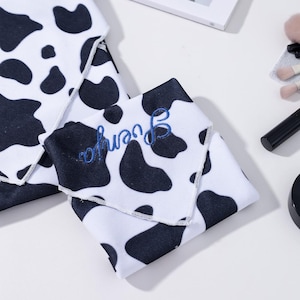 Neceser portátil con bordado personalizado, neceser de tela con parche mágico, neceser de viaje, regalo para mamá y dama de honor.