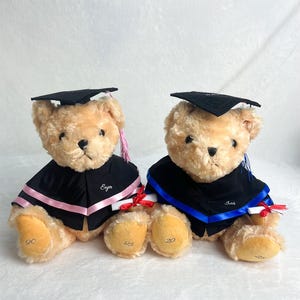 Ours en peluche de remise des diplômes avec nom personnalisable, Ours de remise des diplômes 2025, Peluche avec casquette de remise des diplômes, Ours en peluche de remise des diplômes personnalisé