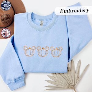 Halloween Mickey Pumpkins Sweatshirt, Embroidered Halloween Party Sweatshirt, Halloween Pumpkin Hoodie, Disney Fall Sweatshirt, Spooky Shirt