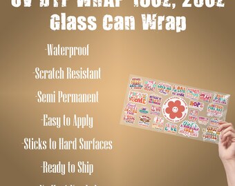 Custom UV DTF Wraps | 22” Gang Sheet | Cup Wrap Printing | UV Stickers for Glass, Wood, Metal | No Weeding, No Heat Press | Ready to Apply