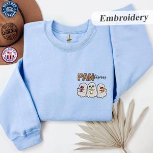 Pantasmas Pan Dulce Cute Ghosts Sweatshirt – Embroidered Mexican Halloween Hoodie, Cute Ghost Spooky Graphic Sweatshirt, Concha Lovers Gift