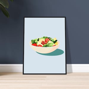 Kitchen & Dining Poster - Salad Dish | Retro Art Print | Kitchen Decor | Food Wall Art | Kitchen Gift | Gift for Chef | Dining Room