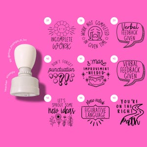 Lehrer Stempel | Feedback & Reflexion | Studenten Belohnungsstempel | Handgefertigt