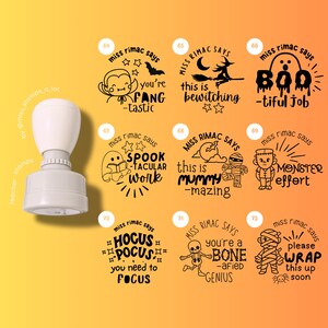 パーソナライズされた先生用スタンプ | ハロウィーン | 生徒用ご褒美スタンプ | 手作り