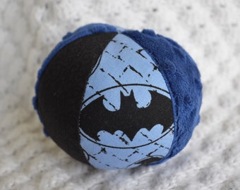 Blue Cloth Baby Toy Ball with Jingle Bell 4"