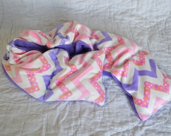 Weighted Neck Wrap Scarf-Pink and Lavender Chevron-Therapeutic Wrap-2.5 pounds