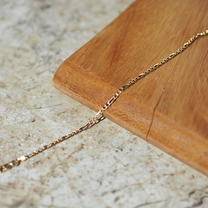 14K Real Gold Figaro Chain Bracelet, 2 mm - 1.30 gr Gold Bracelet, 14k Solid Gold Chain, Men - Women Bracelet, Dainty Bracelet, Gift for Her