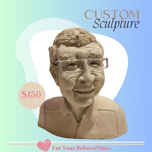 Personalized Ceramic Portrait Bust – Custom Handmade Sculpture from Photo – Unique Art Gift