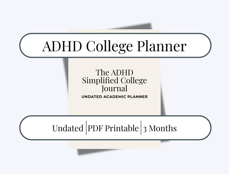 ADHD College Planner Printable PDF, 3 Months Academic & Life Study ...