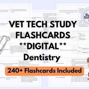 Tarjetas de estudio de odontología veterinaria, medicina veterinaria, anatomía dental, guía de estudio, odontología equina, VTNE, odontología, limpieza y anomalías