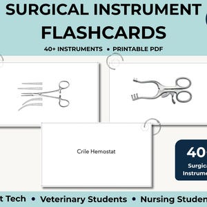 Veterinary Surgical Instrument Flashcards: Vet Tech & Nursing Study Guide (PDF Download)
