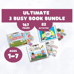 BUNDLE Busy Book Printable, Toddler Learning Binder, Preschool Activities, Homeschool Resources, Montessori Materials, Kids Quiet Book