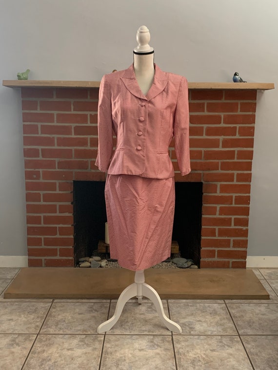Vintage Vintage Kay Unger Gingham 2 Piece Skirt Se