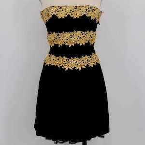 90&#39;s Jessica McClintock Strapless Velvet Dress