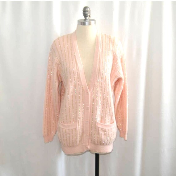 Vintage 1980's Evan Picone Sequins Wool Cardigan