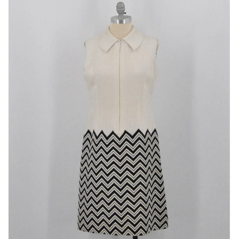 Vintage Chevron Print Dress image 1