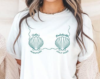 Custom Mermaid Bachelorette Shirt, Last Toast on the Coast Bachelorette, Coastal Bachelorette Bikinis and Martinis Last Splash