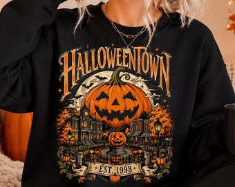 Vintage Halloweentown Est 1998 Sweatshirt, Retro Halloween Tee, Spooky Season Sweatshirt, 90s Halloween Shirt, Fall Sweatshirt