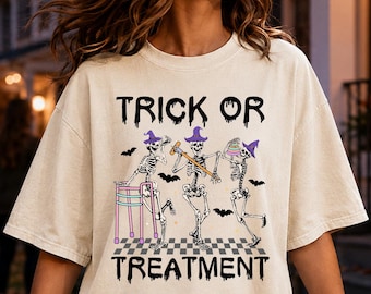 Physical Therapy Comfort Colors Shirt, Trick Or Treatment Shirt, Halloween Physical Therapist Shirt, Spooky PT Shirt, DPT Gifts, PTA Shirt