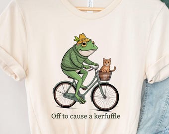 Off to Cause a Kerfuffle Frog Tshirt, Sarcastic Shirts, Funny Sayings Shirt, Adult Humor Shirt, Frog Meme Shirt, Mental Health Shirt