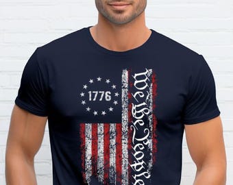 1776 We The People American Flag Shirt, We The People Shirt, Patriotic Shirts, Vintage USA Flag, Independence Day Shirt, Labor Day Shirt