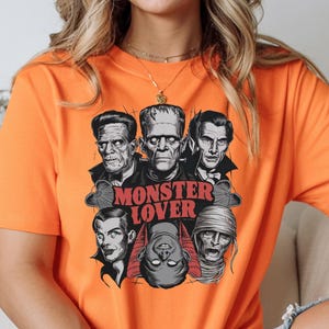Vintage Monster Lover Shirt, Halloween Sweatshirt, Monster Shirt, Halloween Monster Character, Horror Movie Shirts, Halloween Movie Shirt