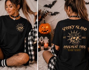 Spooky Island Shirt, Retro Halloween Movie Shirt, Disco Skull T-Shirt, 90s Nostalgia Halloween, Summer Spooky Shirt, Halloween Skeleton Tee