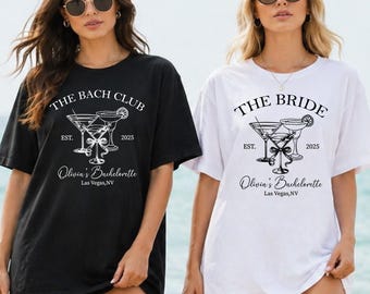 The Bach Club Custom Bachelorette Party T-Shirt, - Unisex Cotton Tee, Custom Location And Name Bachelorette Party Shirts