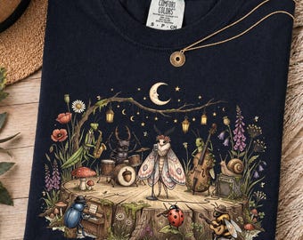 Vintage Insect Graphic Shirt, Comfort Colors Musician Bug Tee, 90s Insect Lover Tee, Nature Inspired, Music Teacher Shirt, Musician Gift
