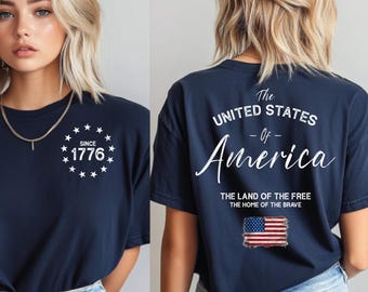USA 1776 Shirt, Land of The Free Shirt, Patriotic USA T-Shirt, United States of America Shirt, USA Flag Shirt, 4th of July Shirt