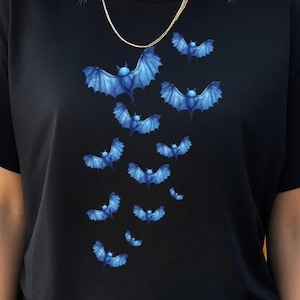 Retro Bats Shirt, Flying Bats Shirt, Vintage Bats Shirt, Artsy Bat Lover Gift, Spooky Bats, Halloween Costume Shirt, Halloween Gift,Fall Tee