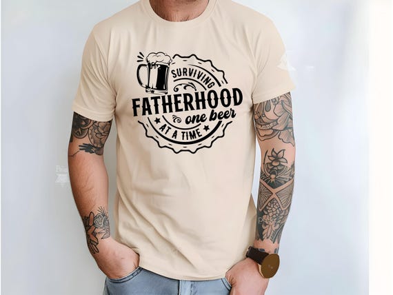 Surviving Fatherhood One Beer At A Time, Funny Father Tee, Drinking Husband, Gift for Dad, Dad Birthday Gift, Beer Lover, Fathers Day Gift
