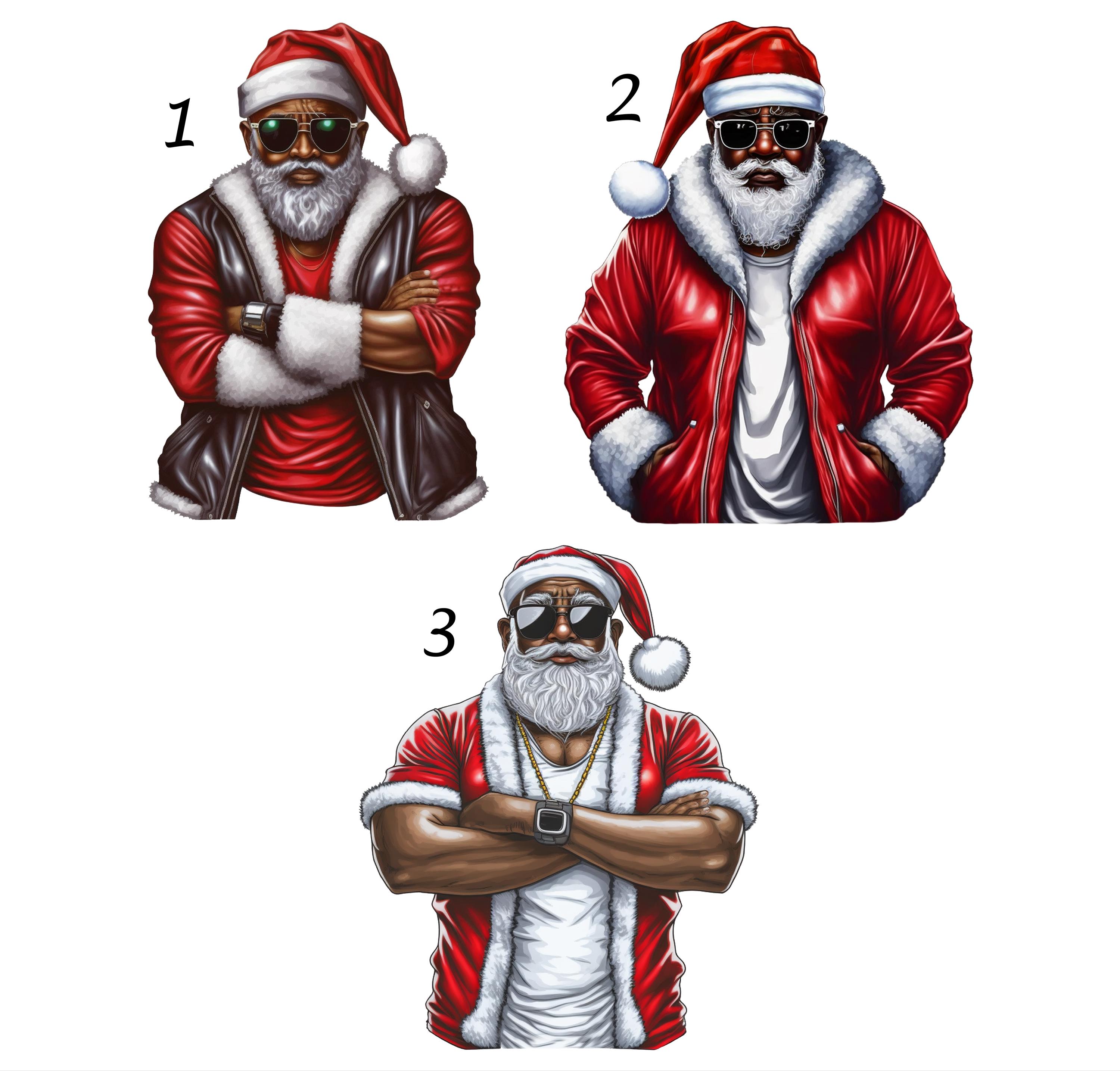 Black Santa Fist Christmas Africa Off Shoulder Sweater All Power to the People DT03