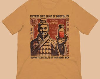 Qin Shi Huang Immortality Shirt – Chinese History Graphic Tee, Emperor Qin Elixir of Life Mythology Shirt