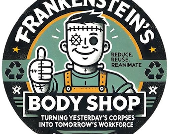 Frankenstein’s Body Shop Digital Print