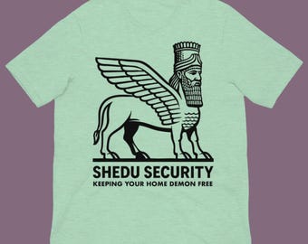 Shedu Security Shirt – Mesopotamian Mythology Guardian Protection Graphic T-Shirt