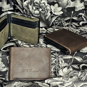 Cartera de cuero hecha a mano - Regalo personalizado - Cuero de grano completo - 8 ranuras para tarjetas - Hecha a pedido