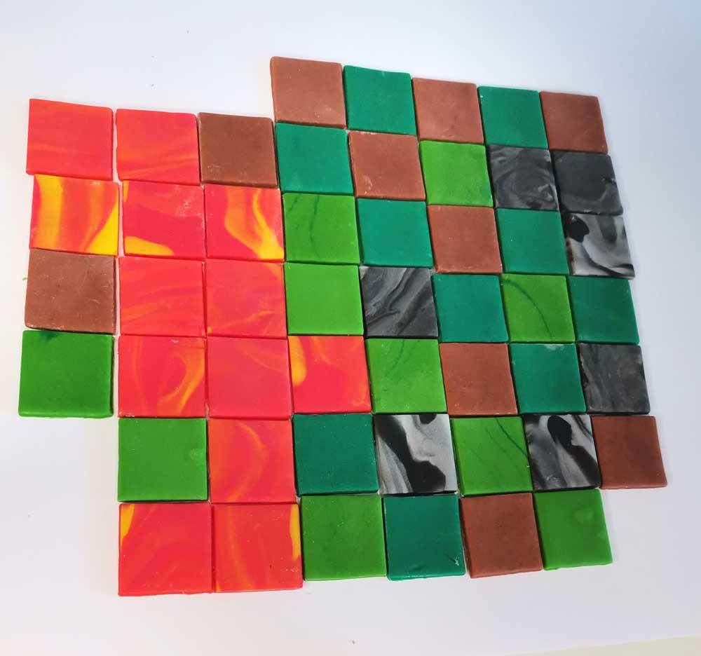 Green and Brown Cake Tile Set