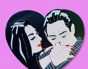 HALLOWEEN COLLECTION - Heart Shaped Gothic Love Acrylic Brooch