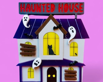 HALLOWEEN COLLECTION - Creepy FUNFAIR - Haunted House Acrylic Brooch