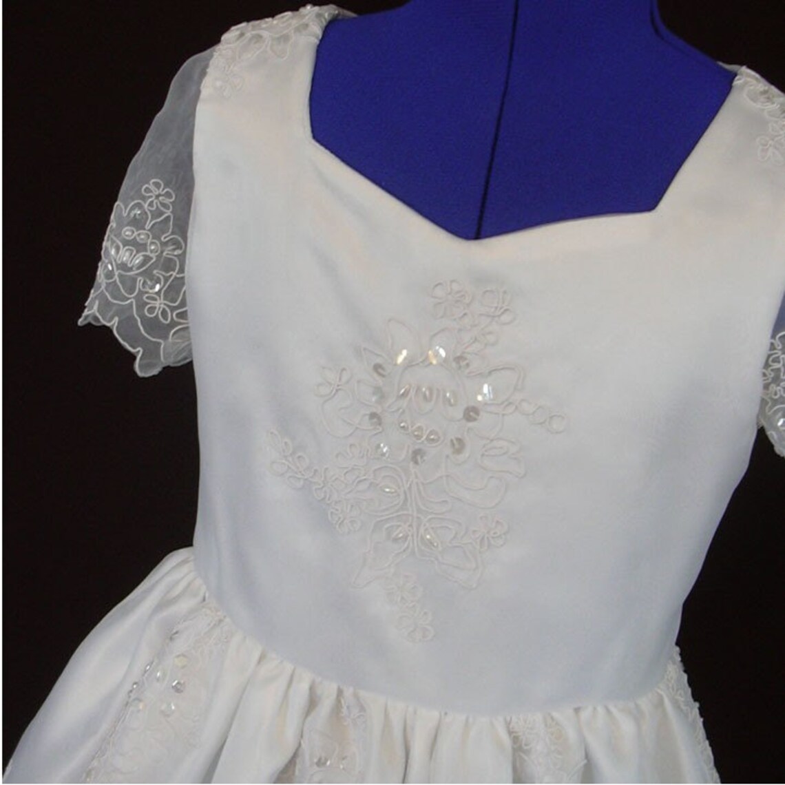 Communion Dress or Flower Girl Organza and Satin Beaded Pure Etsy
