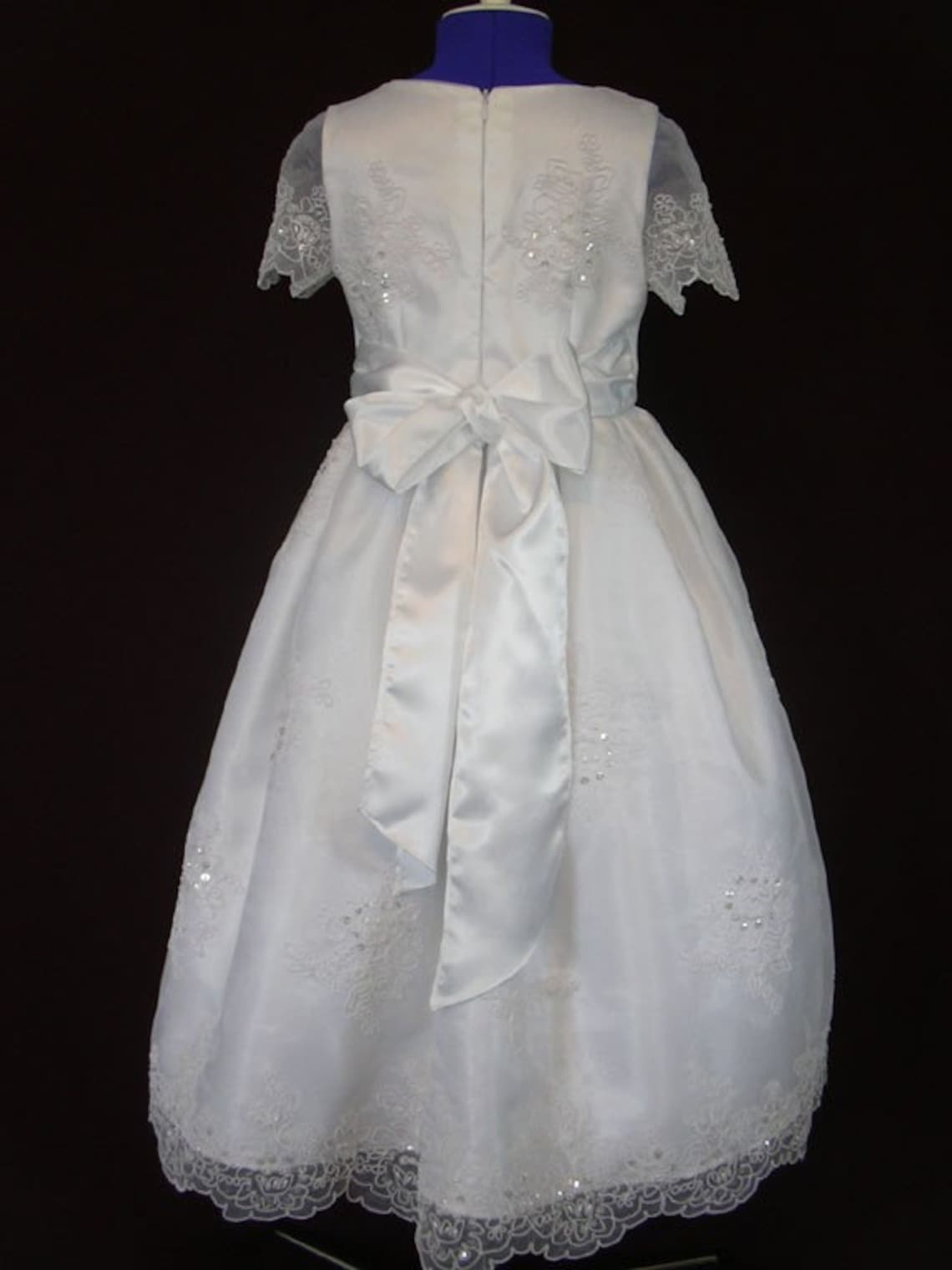 Communion Dress or Flower Girl Organza and Satin Beaded Pure Etsy