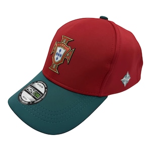 Portugal Style Baseball Cap – Red & Green / Red. Snapback Hat, Soccer Style Athletic Cap