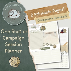 DnD One Shot or Campaign Session Planner Template - Cottagecore Scrapbook  Aesthetic - Printable - DM Tools - TTRPG - Dungeons & Dragons